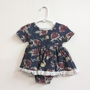 Sweethoney 18m Dress Girls Blue Floral Rose Boutique